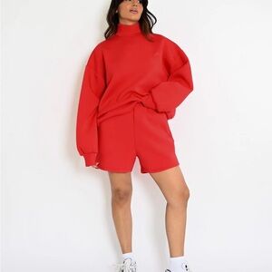 yllw the label Maya Scuba Pullover Mock Neck— Ruby